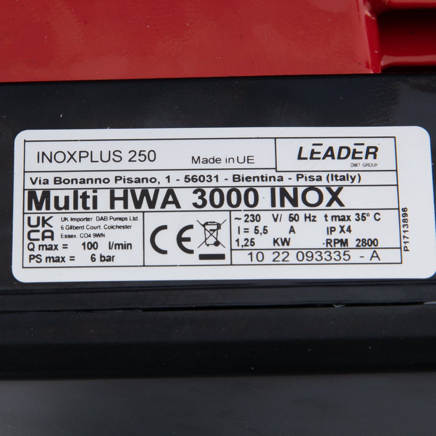 eGospodari.ro % Pompa de suprafata OMNI Polonia Multi HWA 3000 INOX, 230V, 1.25kW, 100l/min, H refulare 60m