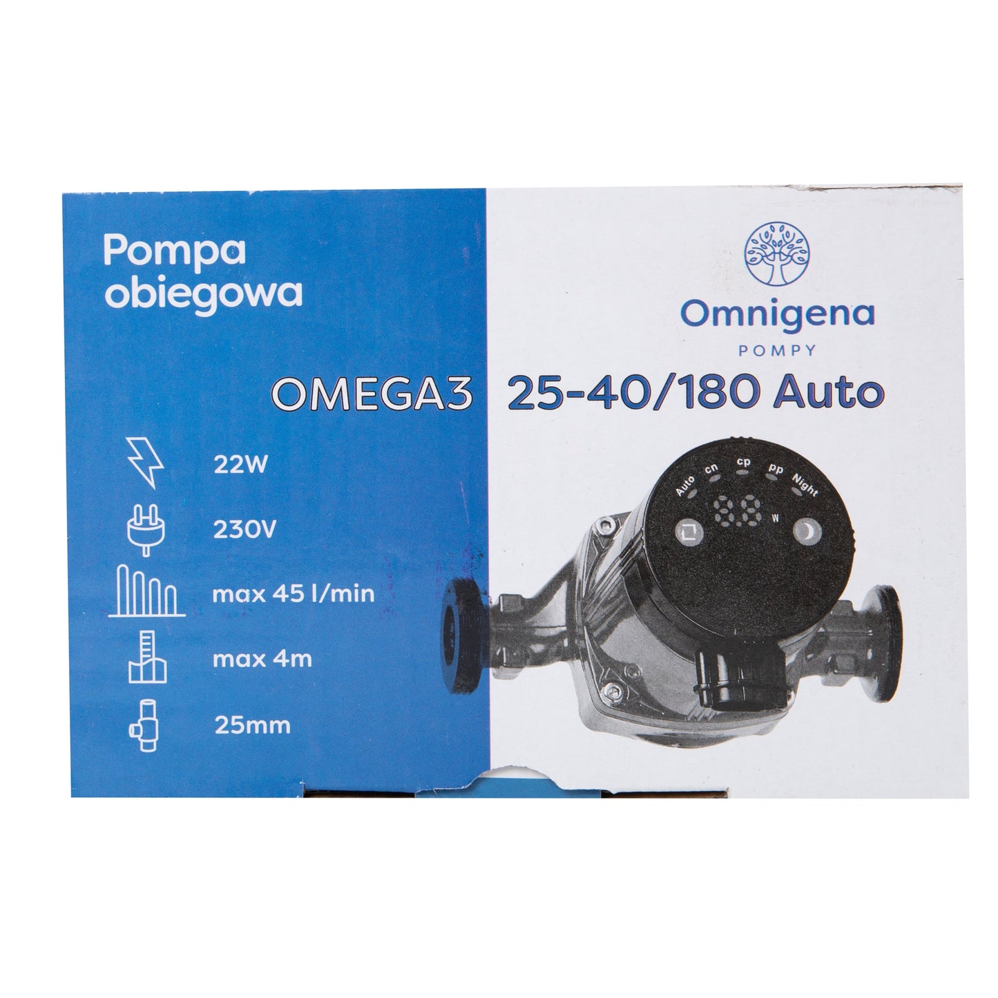 eGospodari.ro % Pompa recirculare centrala OMNI Polonia OMEGA3 25-40/180, debit 2.6m3/h, putere 22W