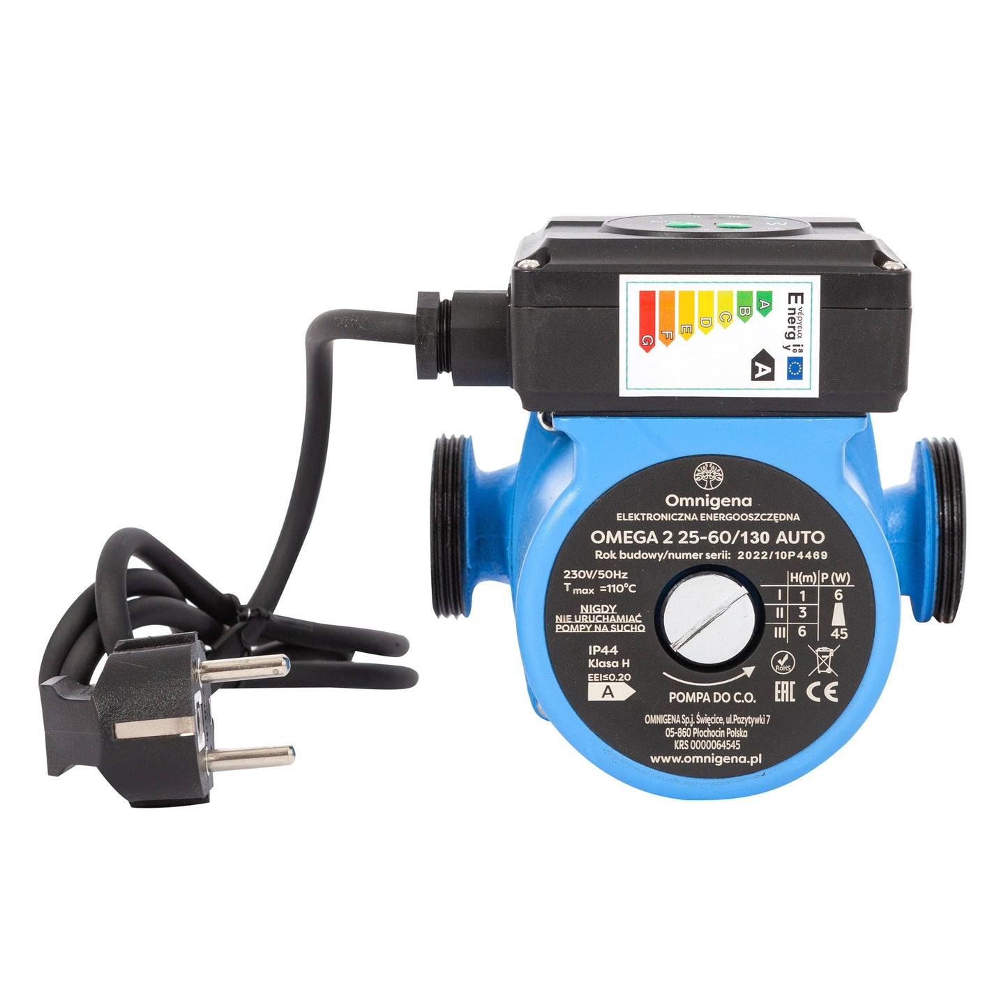eGospodari.ro % Pompa recirculare centrala OMNI Polonia OMEGA2 25-60/130, debit 3m3/h, putere 45W