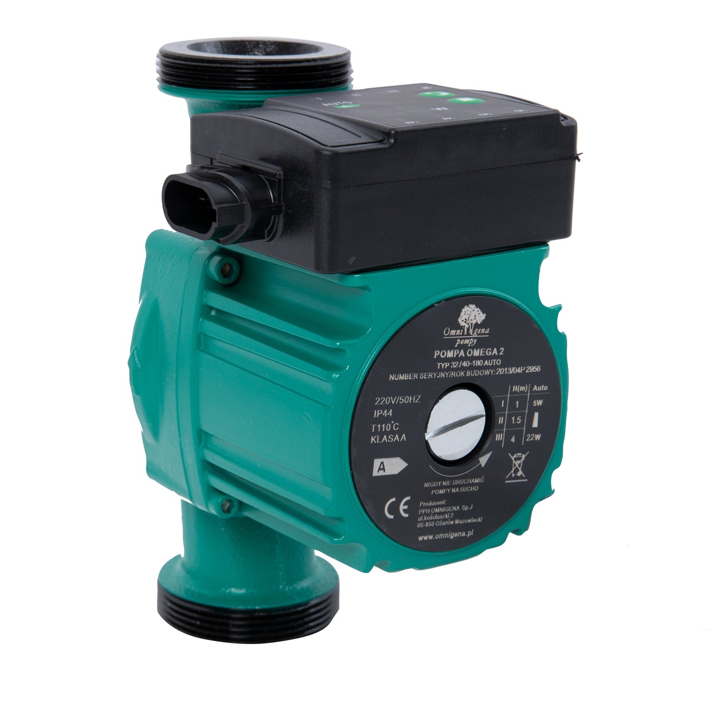 eGospodari.ro % Pompa recirculare centrala OMNI Polonia OMEGA2 32-40/180, debit 2.6m3/h, putere 22W