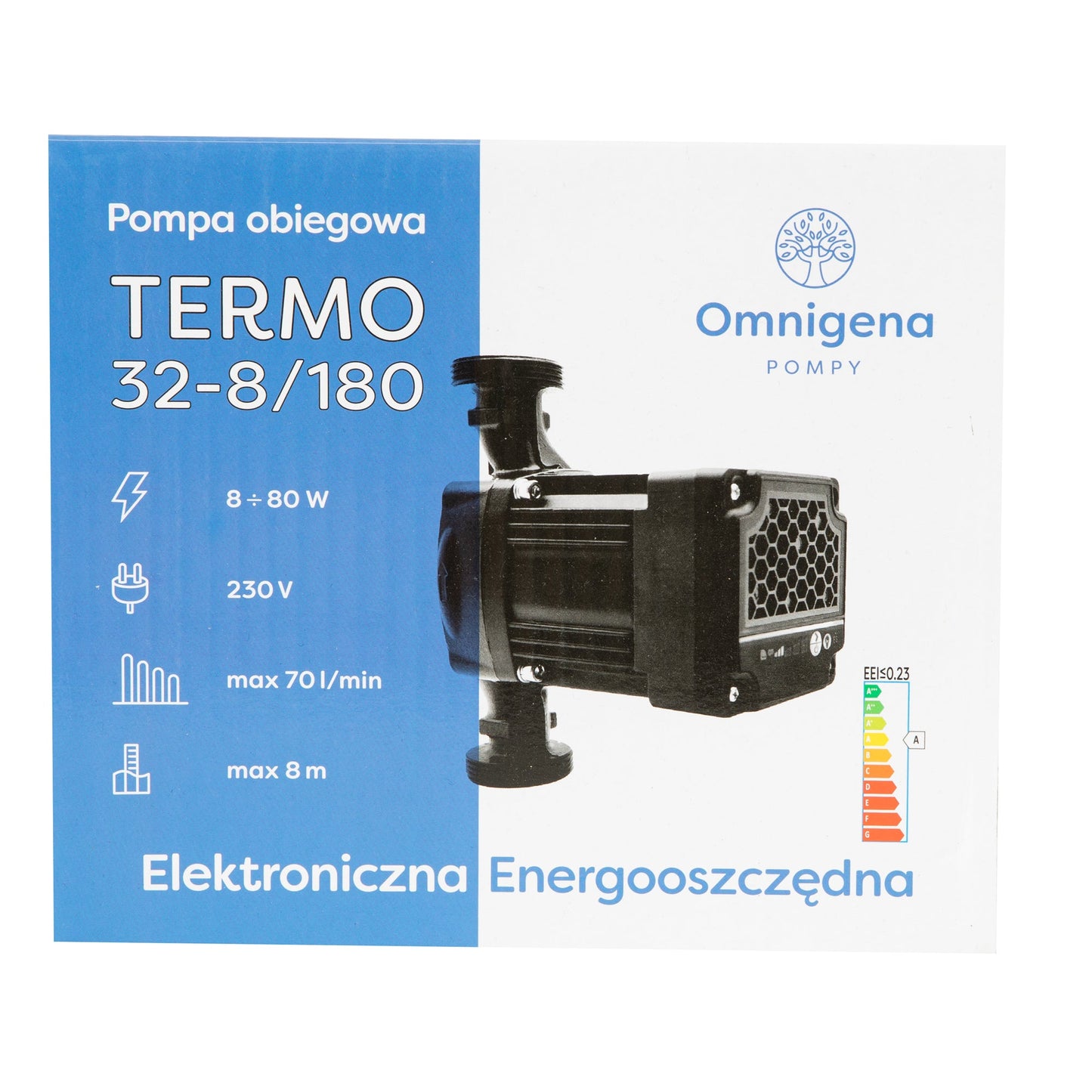 eGospodari.ro % Pompa recirculare centrala OMNI Polonia TERMO 32-8/180, debit 70l/min, putere 80W