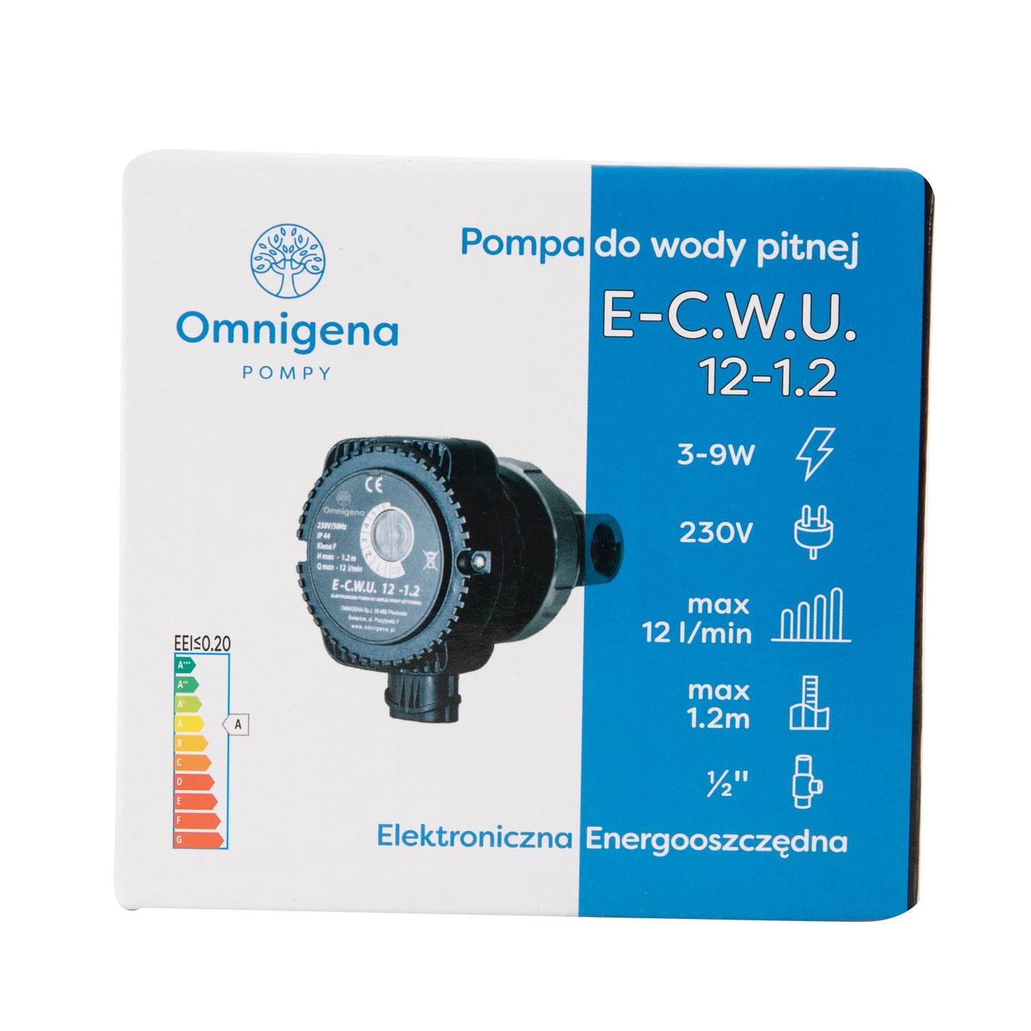 eGospodari.ro % Pompa recirculare centrala OMNI Polonia ECWU 12-1.2, debit 12l/min, putere 9W