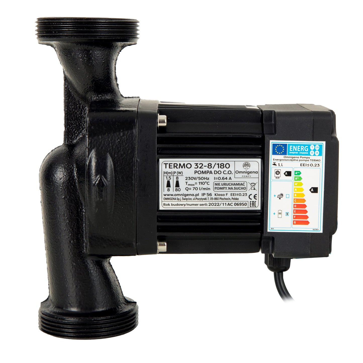 eGospodari.ro % Pompa recirculare centrala OMNI Polonia TERMO 32-8/180, debit 70l/min, putere 80W