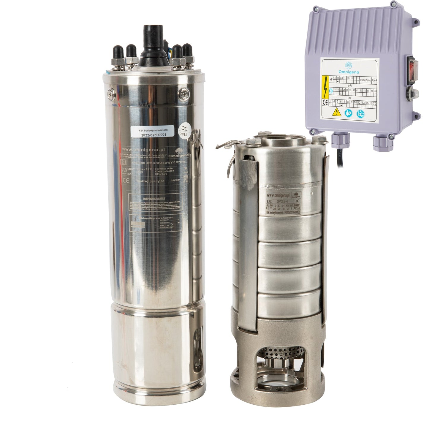 eGospodari.ro % Pompa submersibila OMNI Polonia 4SPO 5- 4, 230V, 0.37W, debit 111l/min, H refulare 26m