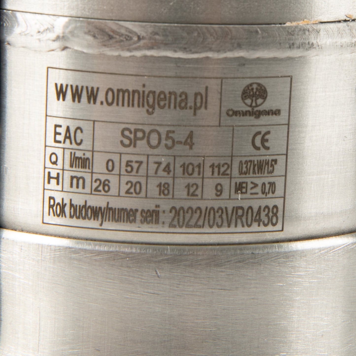 eGospodari.ro % Pompa submersibila OMNI Polonia 4SPO 5- 4, 230V, 0.37W, debit 111l/min, H refulare 26m