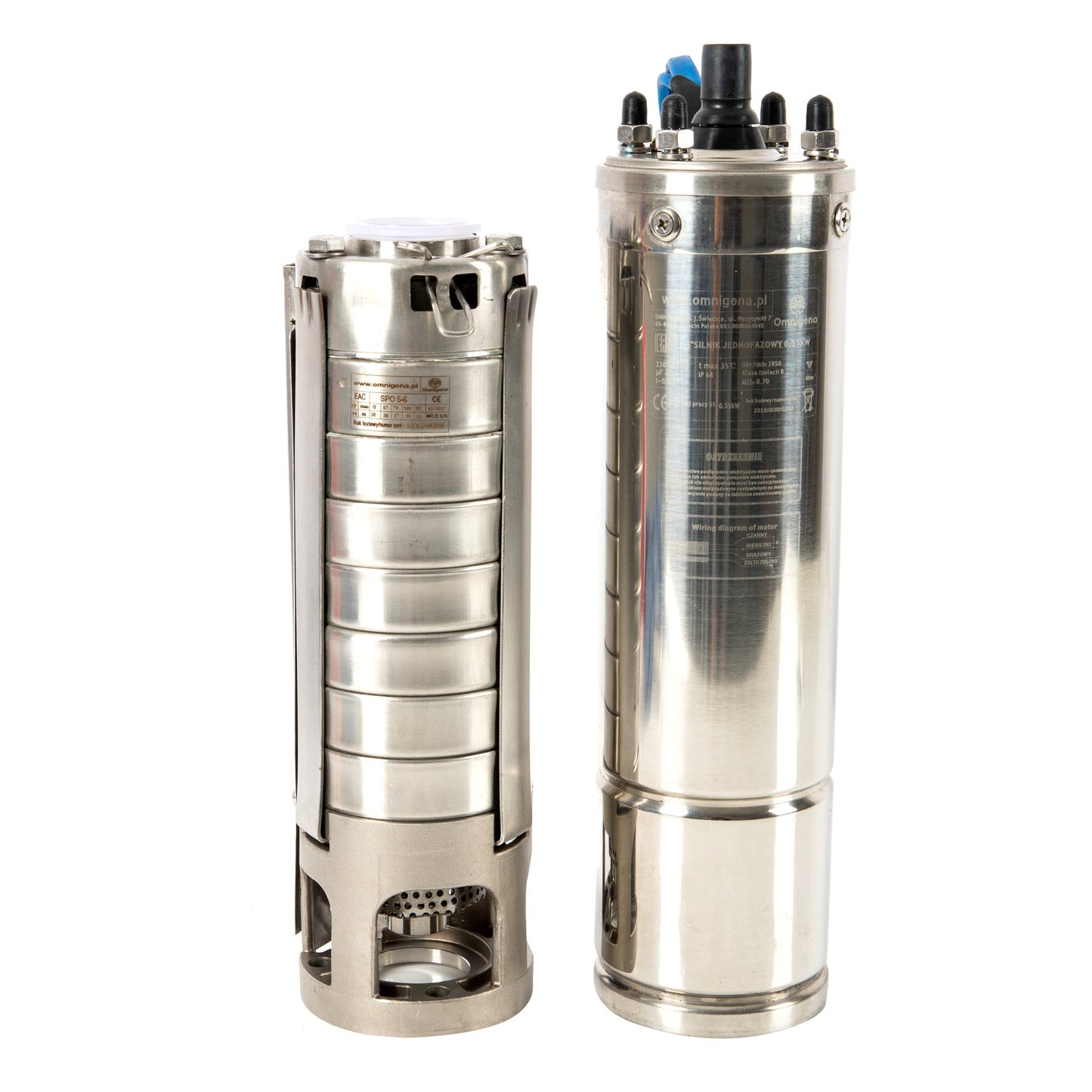 eGospodari.ro % Pompa submersibila OMNI Polonia 4SPO 5- 6, 400V, 0.55W, debit 111l/min, H refulare 38m