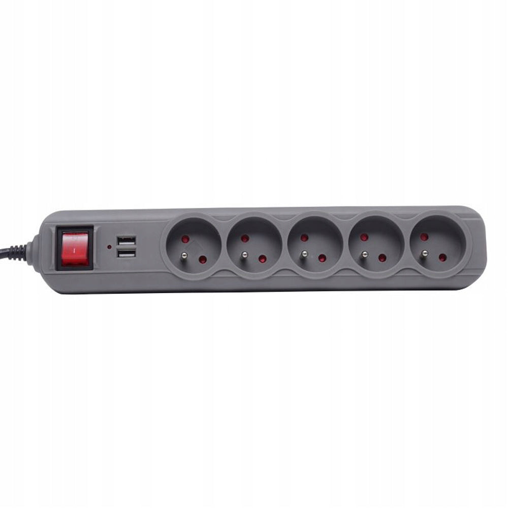 eGospodari.ro % Prelungitor electric 1.5m cu intrerupator KRAFT Profi K4033, 5 prize, 2 mufe USB