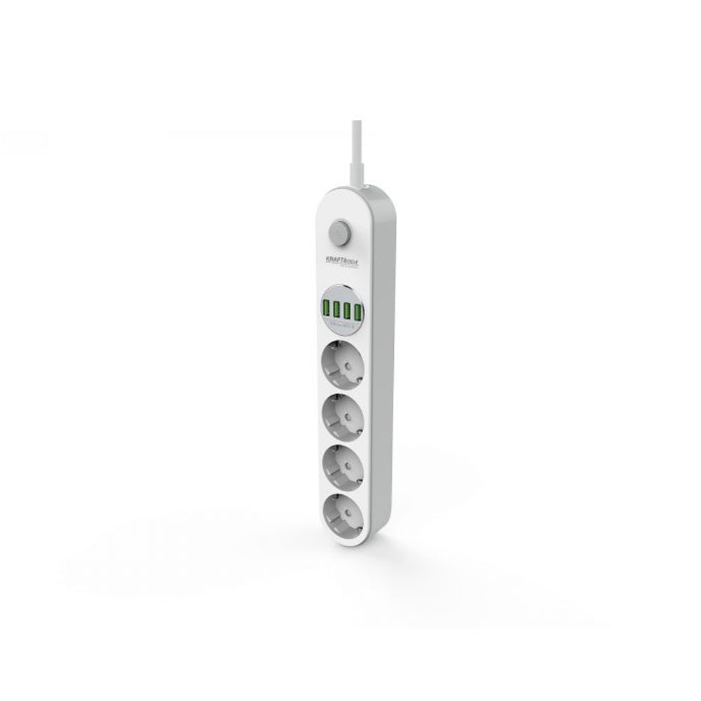eGospodari.ro % Prelungitor electric 2m cu intrerupator KRAFT Profi K4030 4 prize, 4 mufe USB