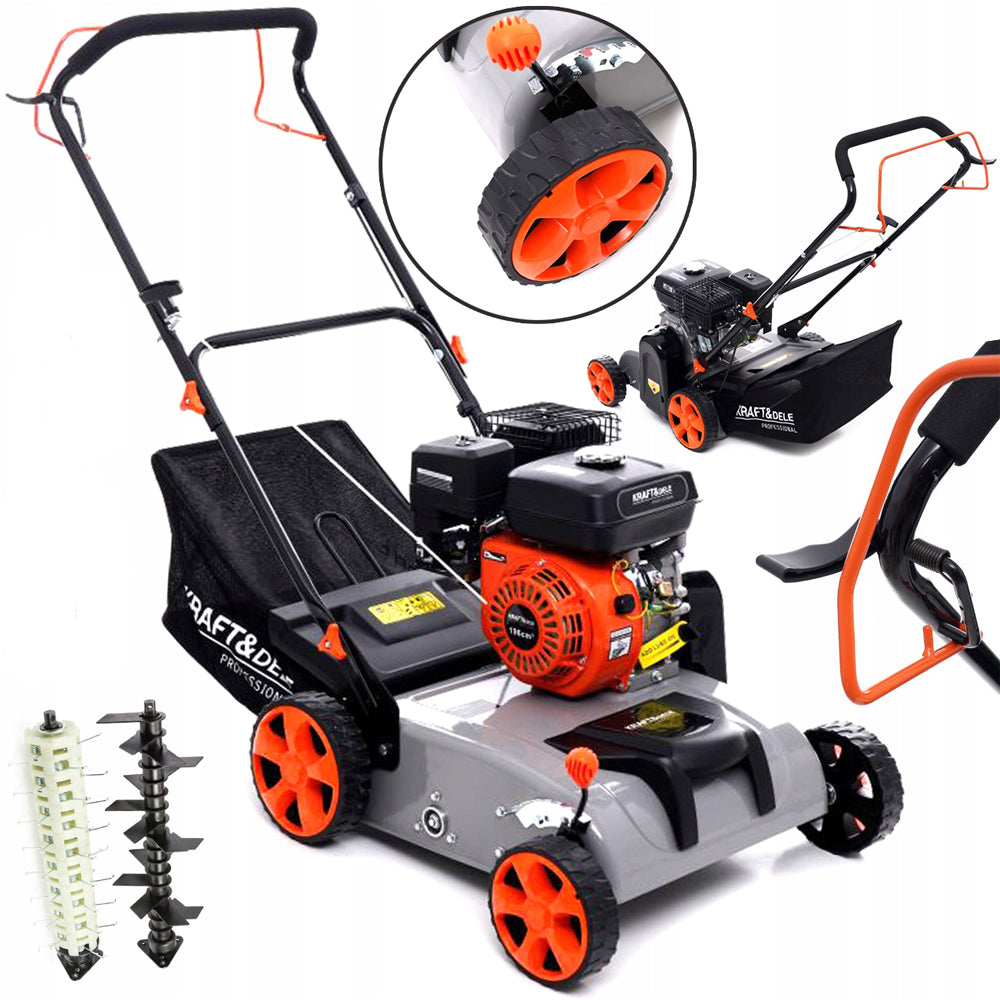 eGospodari.ro % Scarificator-aerator gazon cu motor pe benzina 4 timpi, KRAFT Profi K5191 5.2CP, 3.8KW, latime lucru 38cm