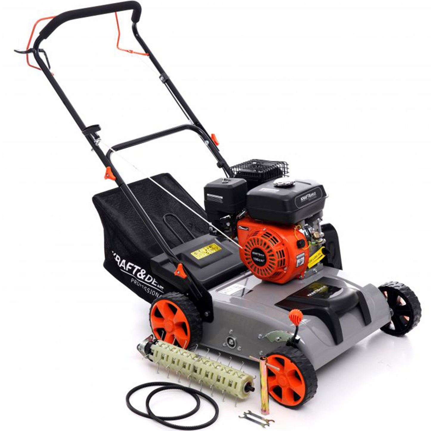 eGospodari.ro % Scarificator-aerator gazon cu motor pe benzina 4 timpi, KRAFT Profi K5191 5.2CP, 3.8KW, latime lucru 38cm