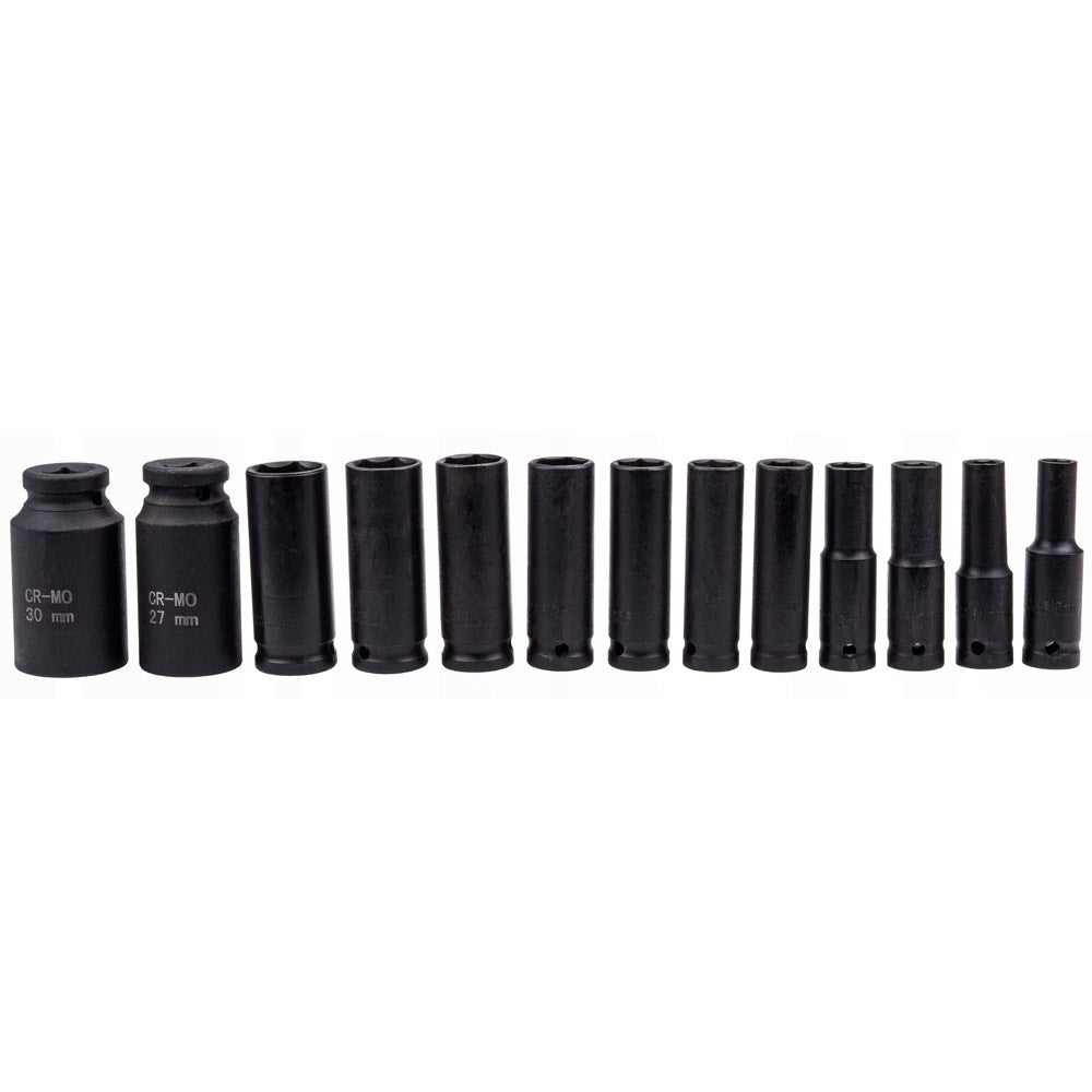 eGospodari.ro % Set 13 CHEI Tubulare prize cu impact KRAFT Profi K10521, Drive interior 1/2", 10-30mm, valiza transport inclusa