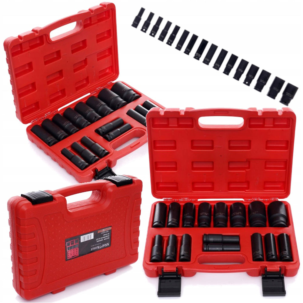eGospodari.ro % Set 16 CHEI Tubulare prize cu impact KRAFT Profi K10531, Drive interior 1/2", 10-32mm, valiza transport inclusa