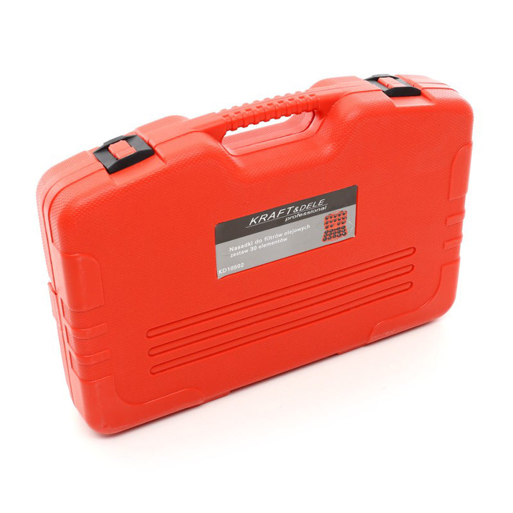 eGospodari.ro % SET TUBULARE capace desfacere filtre de ulei auto KRAFT Profi K10502, include 28+1 elemente, DRIVE 1/2" si 3/4"