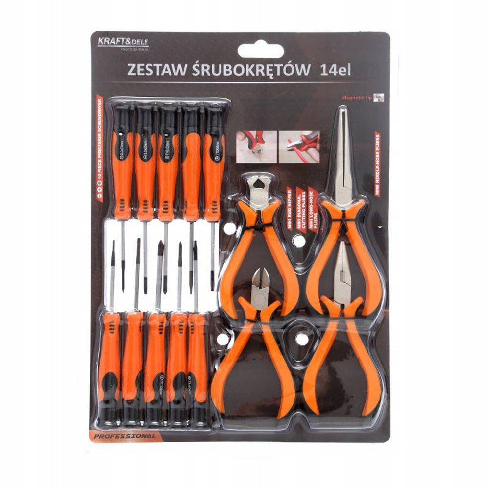 eGospodari.ro % Set surubelnite si clesti KRAFT Profi K10894, 14 buc