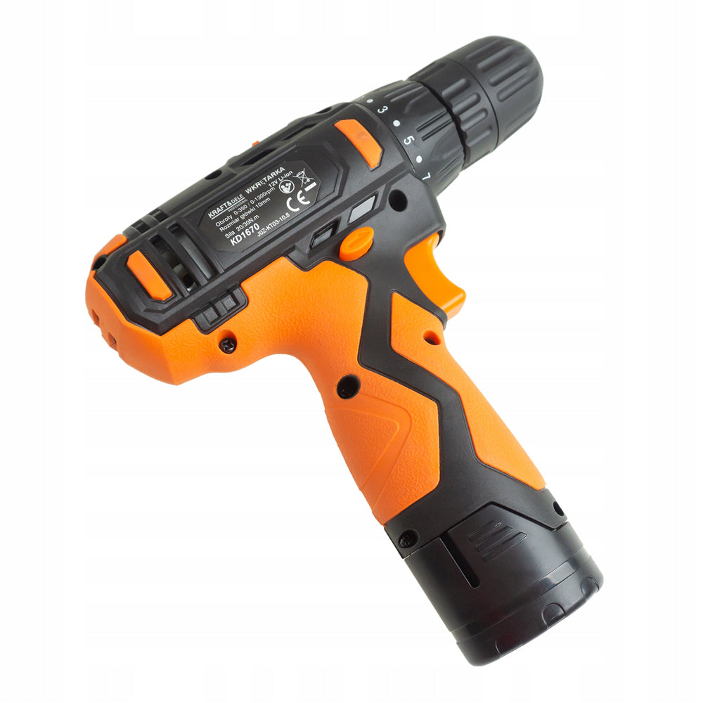 eGospodari.ro % SET Surubelnita cu acumulator KRAFT Profi K1670, include 2 acumulatori 12 V, 6 burghie si 6 biti incluse