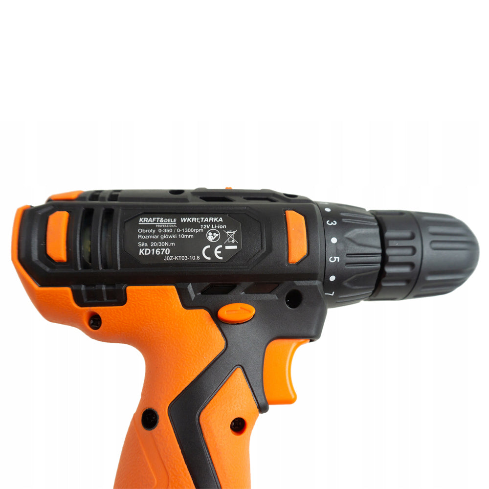 eGospodari.ro % SET Surubelnita cu acumulator KRAFT Profi K1670, include 2 acumulatori 12 V, 6 burghie si 6 biti incluse