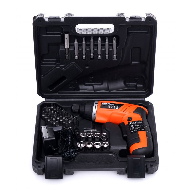 eGospodari.ro % SET Surubelnita electrica pe acumulator KRAFT Profi K1577, include 1 acumulator 3.6 V, 6 tubulare si 30 biti