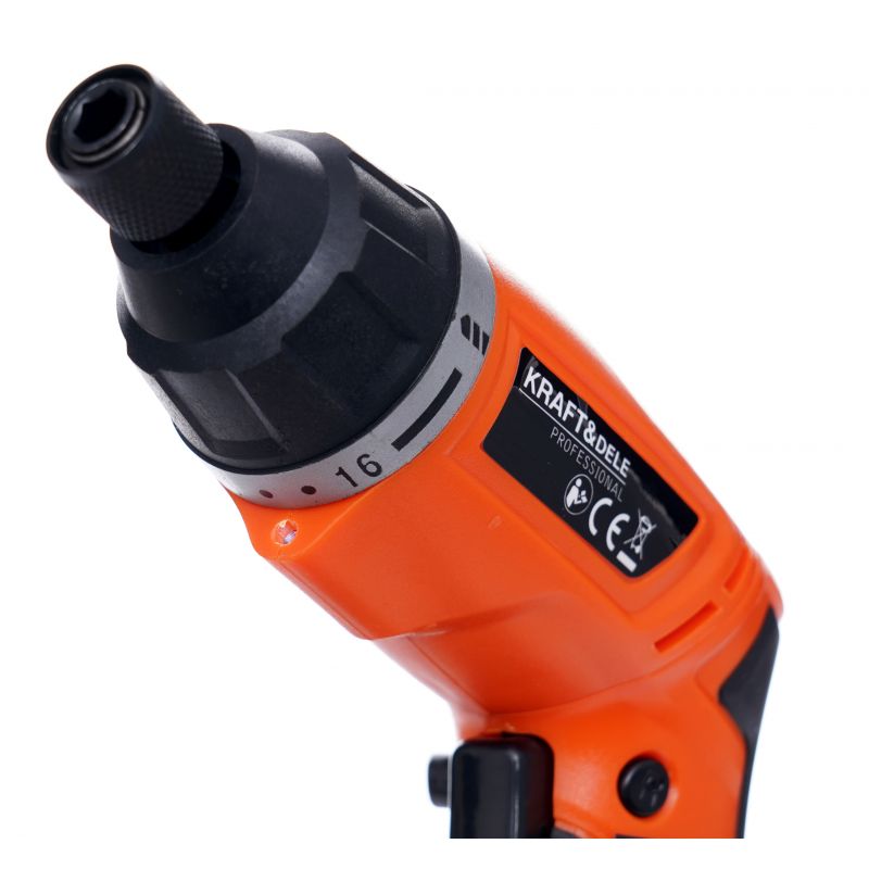eGospodari.ro % SET Surubelnita electrica pe acumulator KRAFT Profi K1577, include 1 acumulator 3.6 V, 6 tubulare si 30 biti