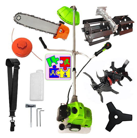 Motocoasa pe benzina ALFA 7* PROFESSIONAL, Accesorii si 1xDisc Stea, 8CP, VERDE, Plus PRASITOARE, +CULTIVATOR-Profi