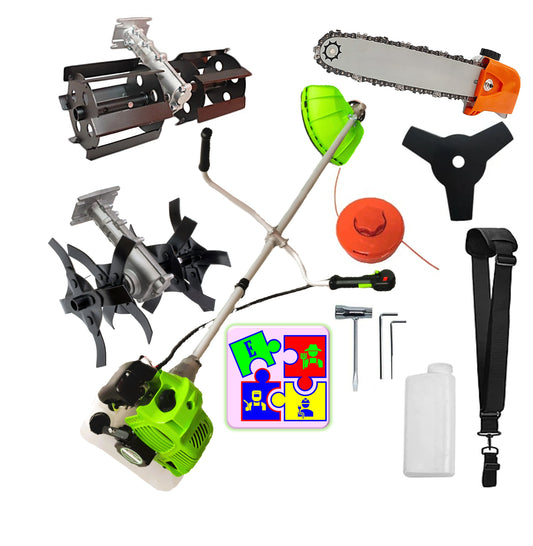 Motocoasa pe benzina ALFA 7* PROFESSIONAL, Accesorii si 1xDisc Stea, 8CP, VERDE, Plus Cap DRUJBA, PRASITOARE, CULTIVATOR