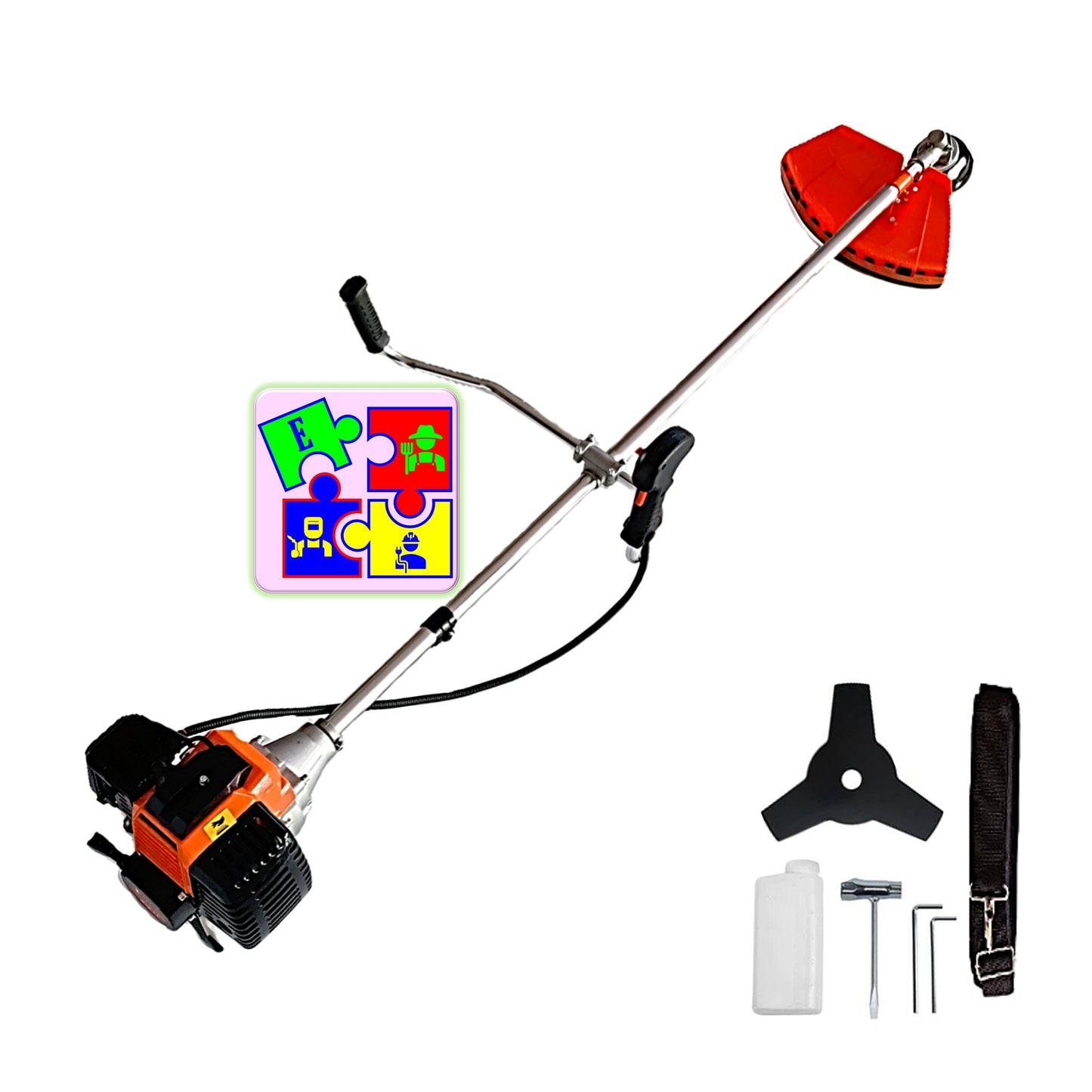 Motocoasa pe benzina URAL 7* PROFESSIONAL, 52cc, 6CP, Accesorii Incluse, DISC STEA METALIC