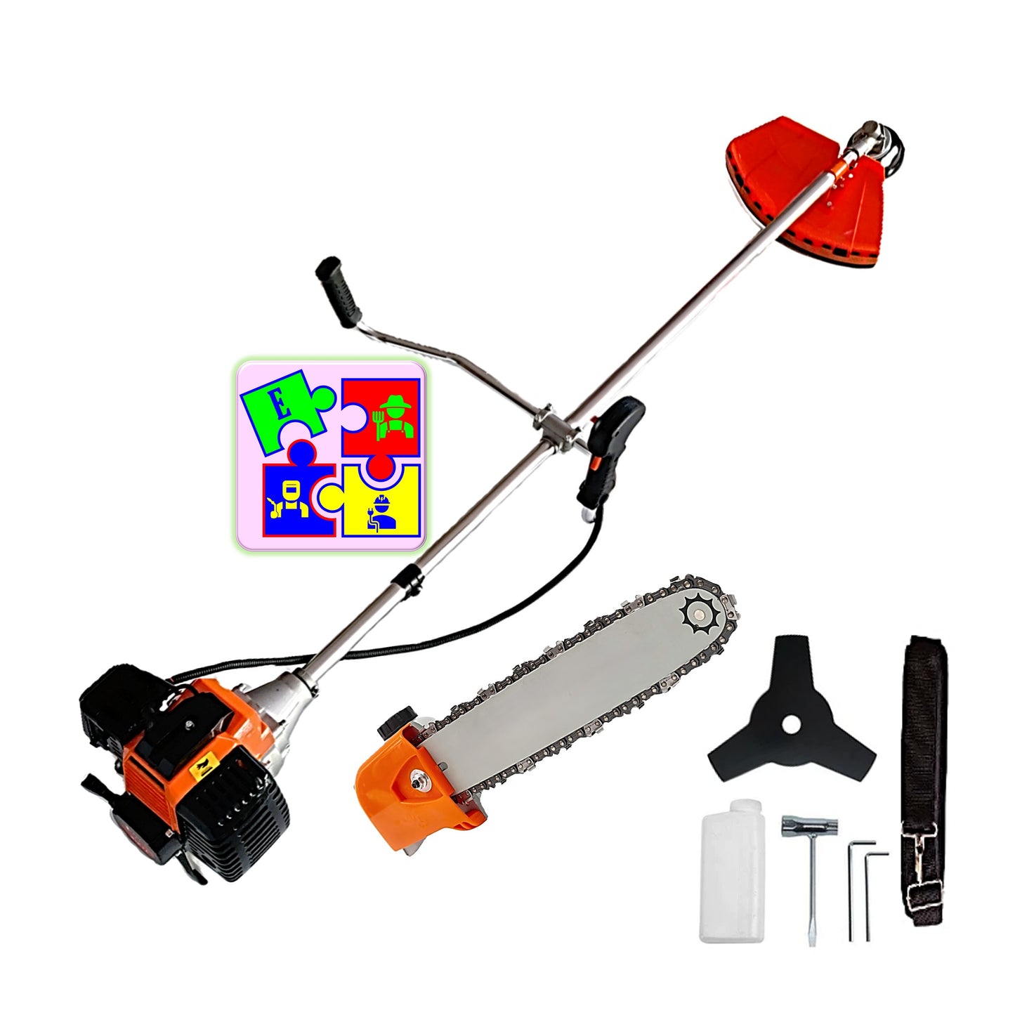 Motocoasa pe benzina URAL 7* PROFESSIONAL, 52cc, 6CP, Accesorii Incluse, DISC STEA METALIC, CAP DRUJBA
