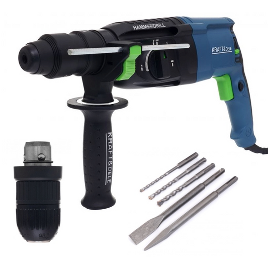 eGOSPODARi.ro Ciocan rotopercutor cu doua mandrine (SDS si SDS+), 2650W, iluminare LED, KRAFT Profi K3075, Poza1