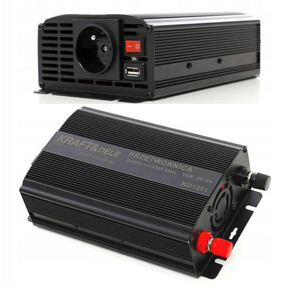 eGOSPODARi.ro Convertor curent electric de la 12V la 220V, compatibil baterie auto 12V,  KRAFT Profi K1250, Poza2