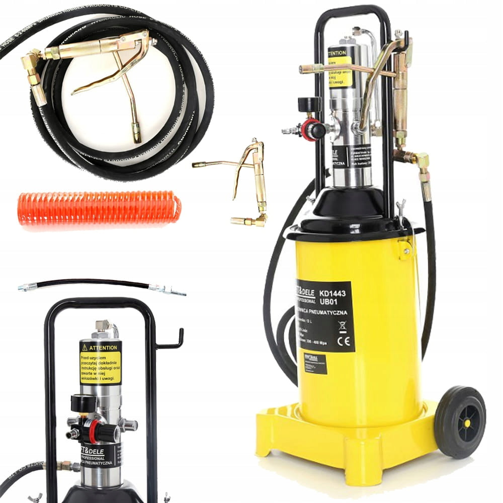 eGOSPODARi.ro Gresor pneumatic capacitate 12l, profesional, pentru vaselina si unsori, KRAFT Profi K1443, Poza1