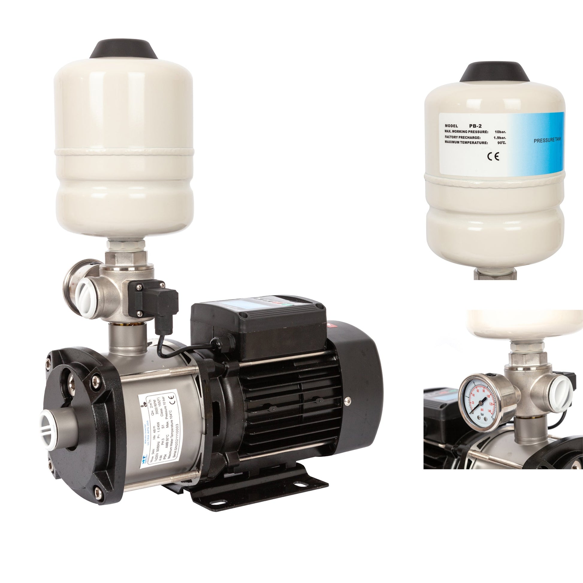 eGOSPODARi.ro % Mini hidrofor AquaTechnica, 8L, 1 Kw, 33.3l/min, H refulare 54m