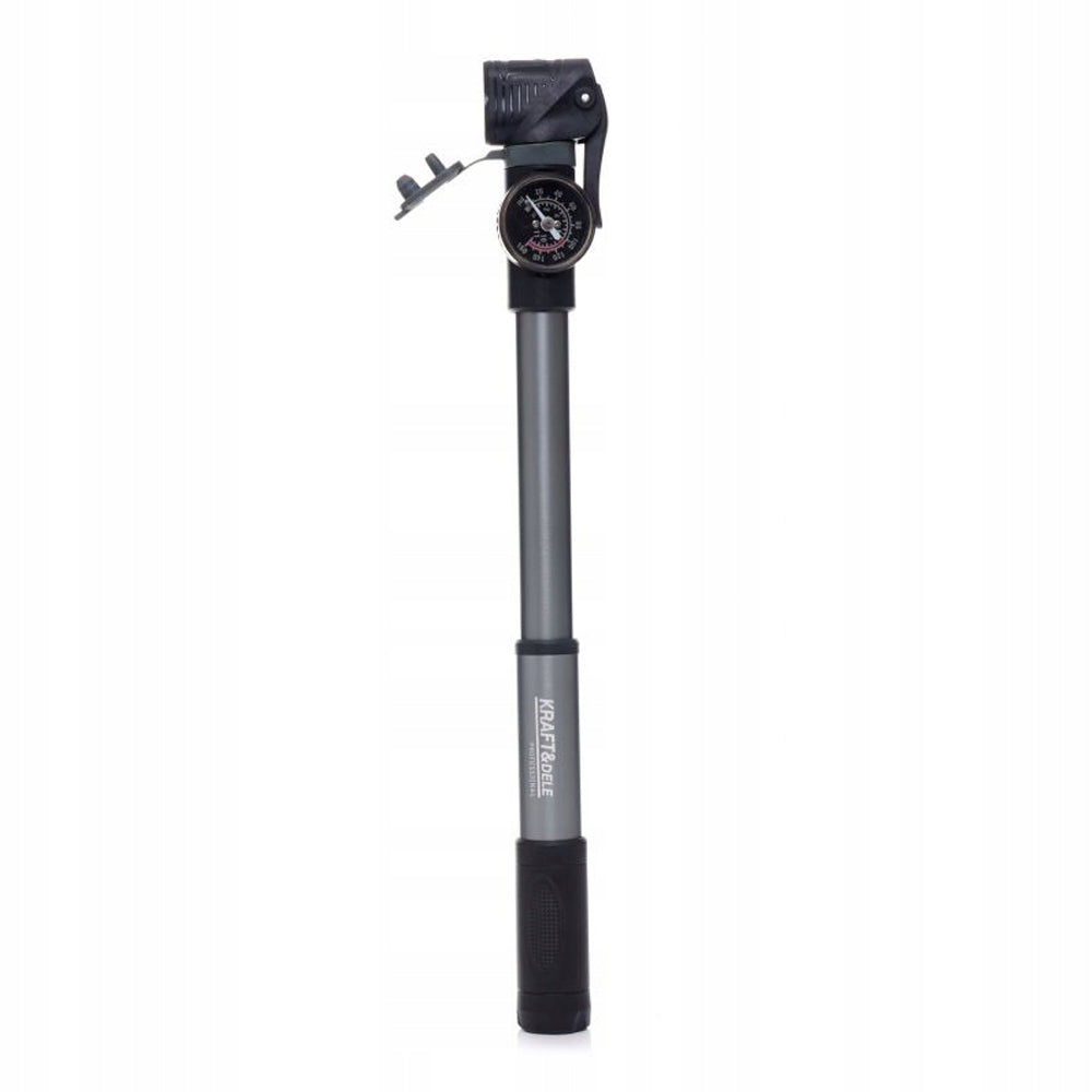 eGOSPODARi.ro Pompa Bicicleta Compacta cu indicator presiune, dimensiune 25cm, cap umflare dublu universal, KRAFT Profi K11823, Poza2