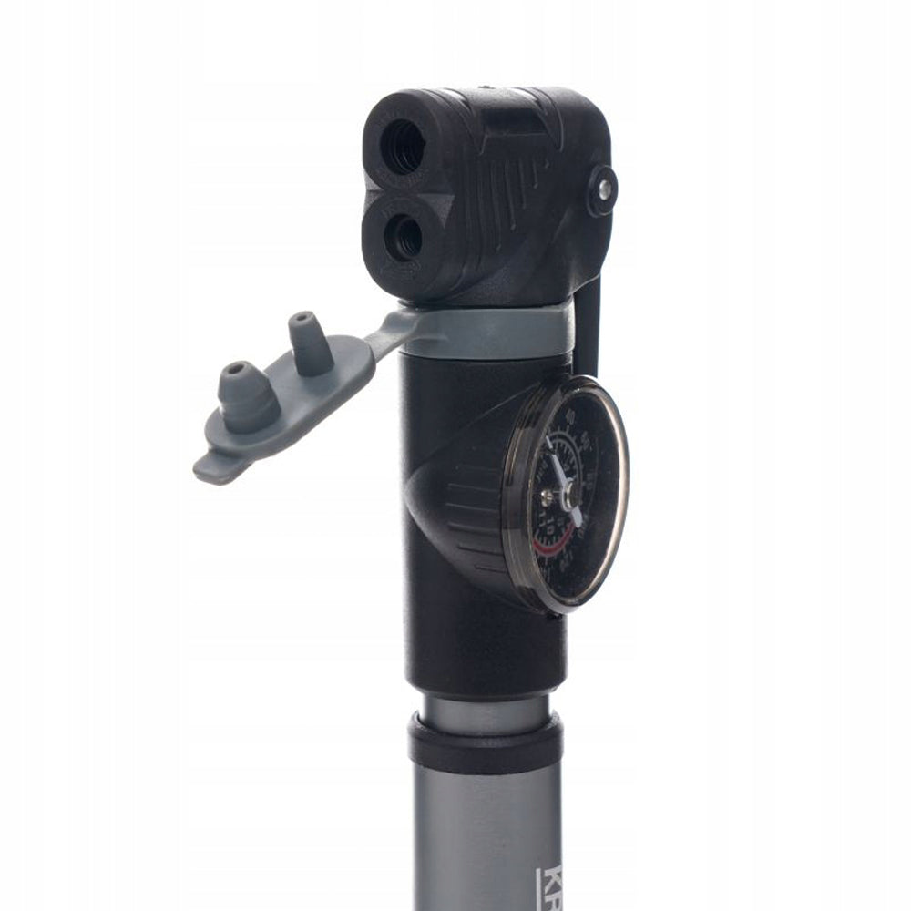 eGOSPODARi.ro Pompa Bicicleta Compacta cu indicator presiune, dimensiune 25cm, cap umflare dublu universal, KRAFT Profi K11823, Poza7