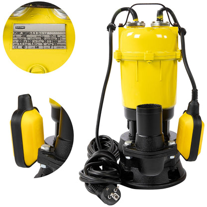 eGOSPODARi.ro % Pompa de apa submersibila cu flotor Liderman- Maxima-WQD-1.1, 1.1 Kw, 250l/min, inaltime refulare 17m