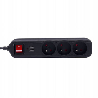 eGOSPODARi.ro Prelungitor electric lungime 1.5m cu intrerupator, 3 prize si 2 mufe incarcare prin USB, KRAFT Profi K4031, Poza6
