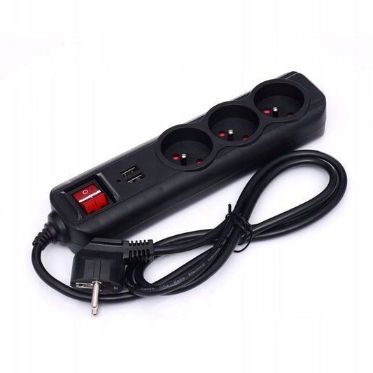 eGOSPODARi.ro Prelungitor electric lungime 1.5m cu intrerupator, 3 prize si 2 mufe incarcare prin USB, KRAFT Profi K4031, Poza4
