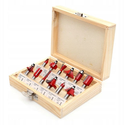 eGOSPODARi.ro Set 12 freze pentru lemn, forme diferite, diametru ax 8 mm, KRAFT Profi K10282, Poza2