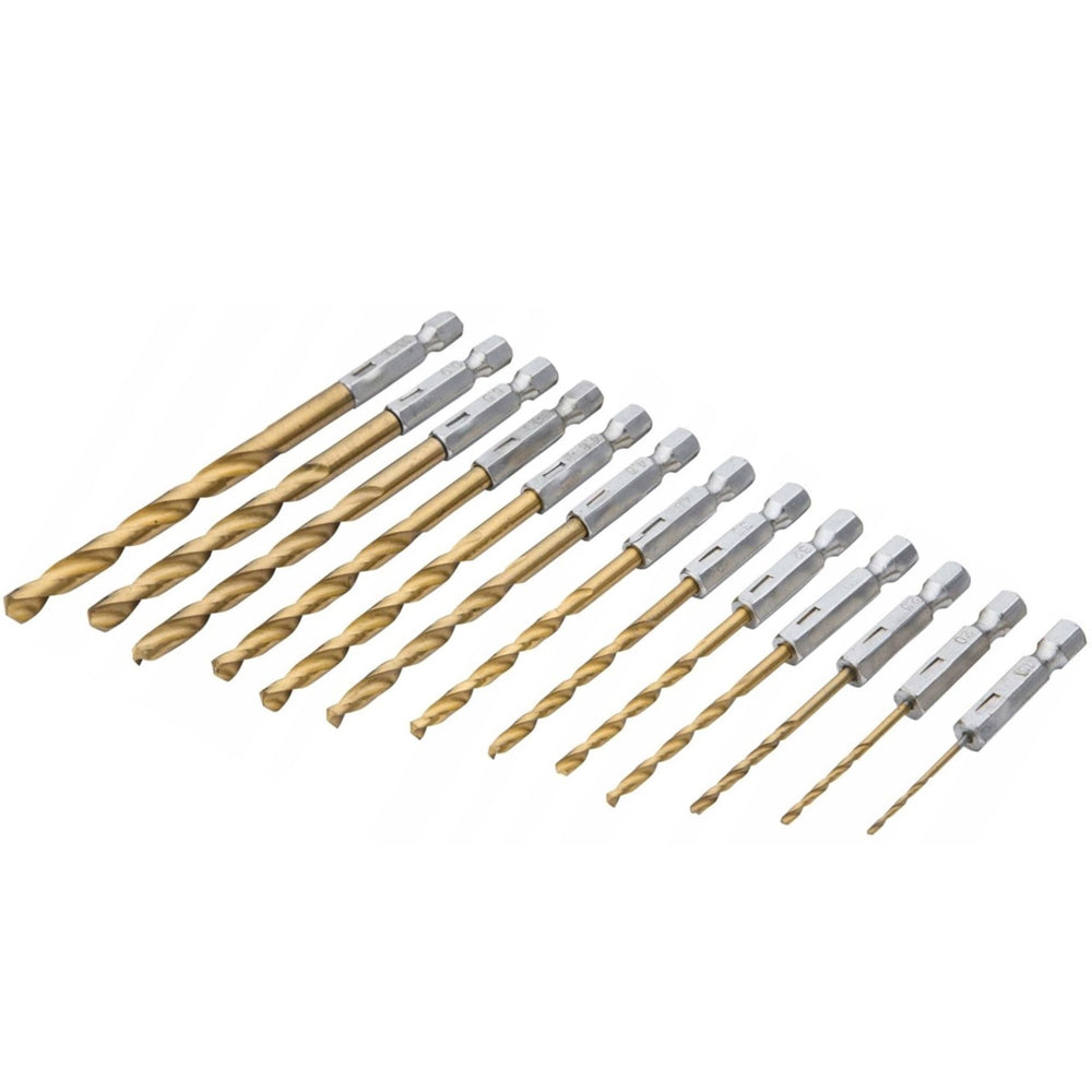 eGOSPODARi.ro Set 13 burghie cu aliaj din titan, Diametre 1.5-6.5mm, prindere hexagonala, KRAFT Profi K982, Poza4
