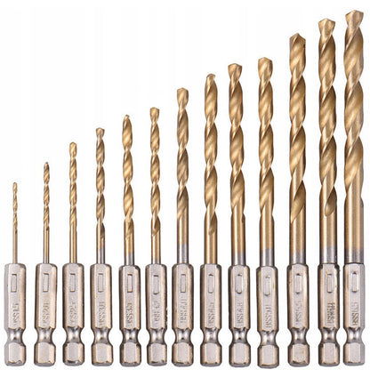 eGOSPODARi.ro Set 13 burghie cu aliaj din titan, Diametre 1.5-6.5mm, prindere hexagonala, KRAFT Profi K982, Poza7