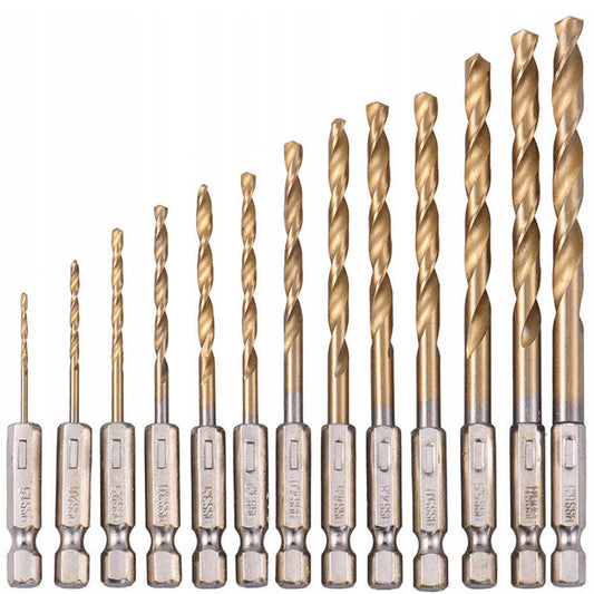 eGOSPODARi.ro Set 13 burghie cu aliaj din titan, Diametre 1.5-6.5mm, prindere hexagonala, KRAFT Profi K982, Poza7