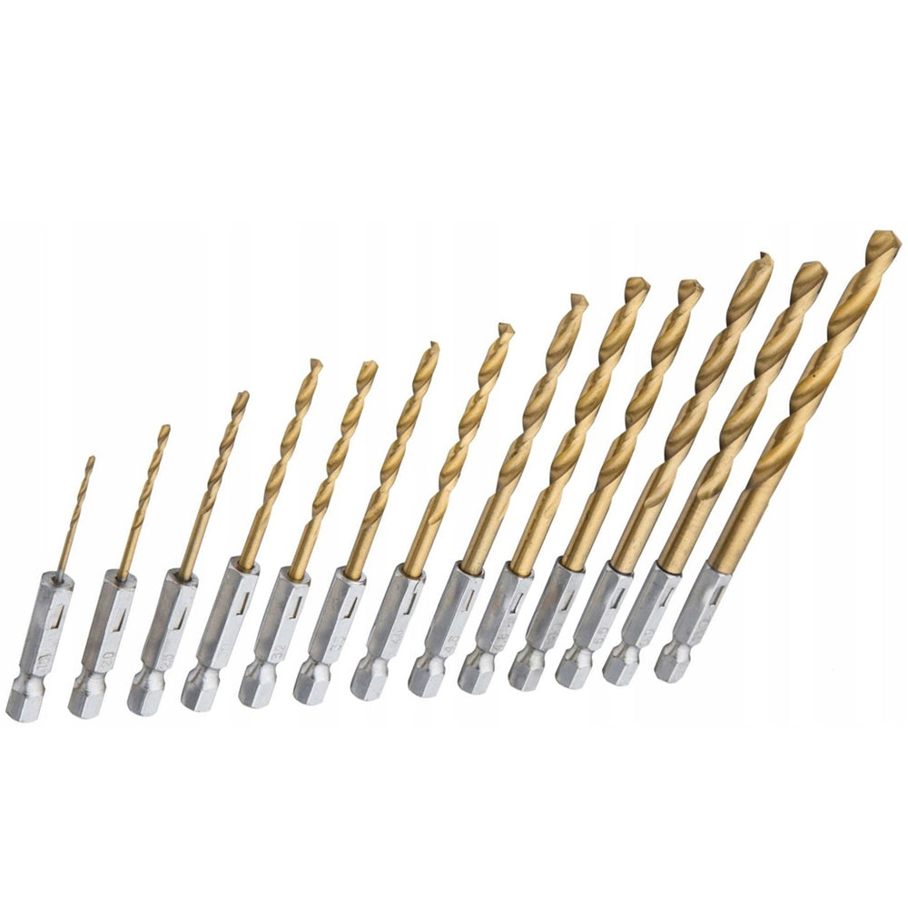 eGOSPODARi.ro Set 13 burghie cu aliaj din titan, Diametre 1.5-6.5mm, prindere hexagonala, KRAFT Profi K982, Poza6
