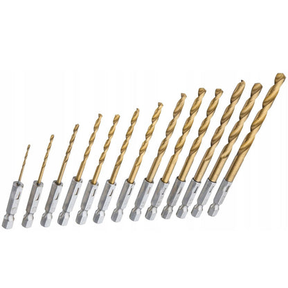 eGOSPODARi.ro Set 13 burghie cu aliaj din titan, Diametre 1.5-6.5mm, prindere hexagonala, KRAFT Profi K982, Poza6