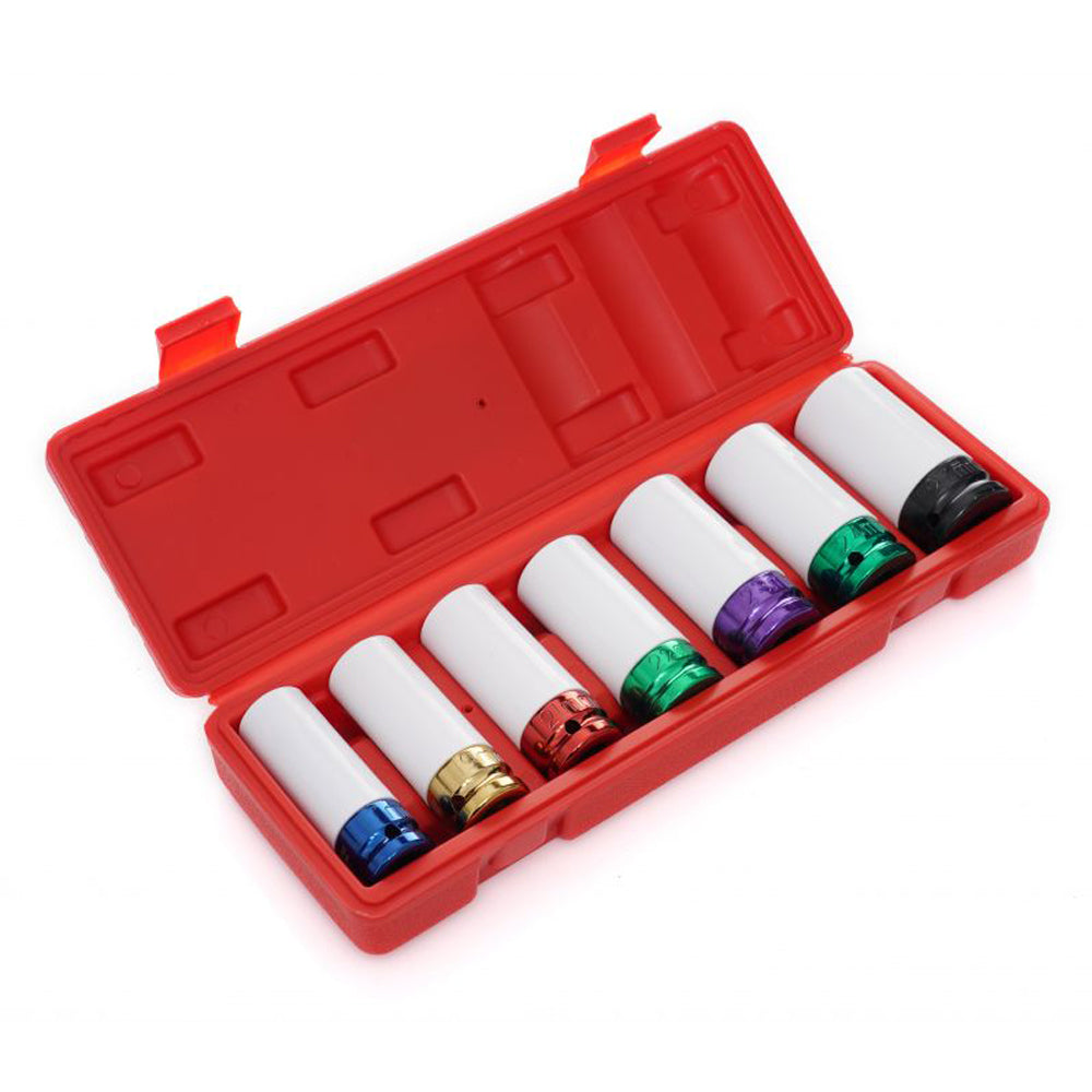 eGOSPODARi.ro Set 7 tubulare pentru masina de insurubat cu impact, Drive 1/2", Marimi intre 17-27mm, KRAFT Profi K11752, Poza5