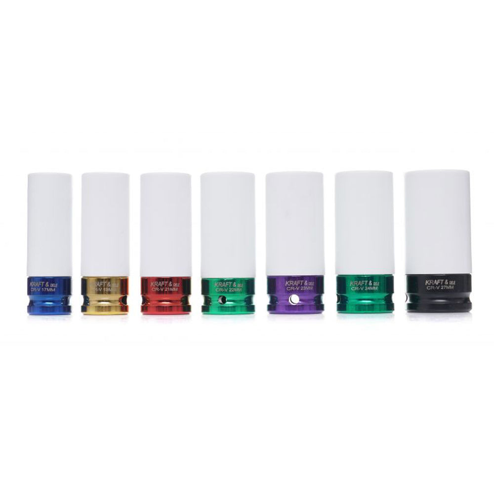 eGOSPODARi.ro Set 7 tubulare pentru masina de insurubat cu impact, Drive 1/2", Marimi intre 17-27mm, KRAFT Profi K11752, Poza8