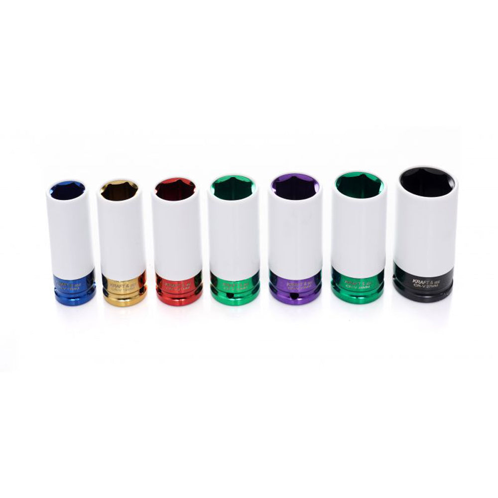 eGOSPODARi.ro Set 7 tubulare pentru masina de insurubat cu impact, Drive 1/2", Marimi intre 17-27mm, KRAFT Profi K11752, Poza7
