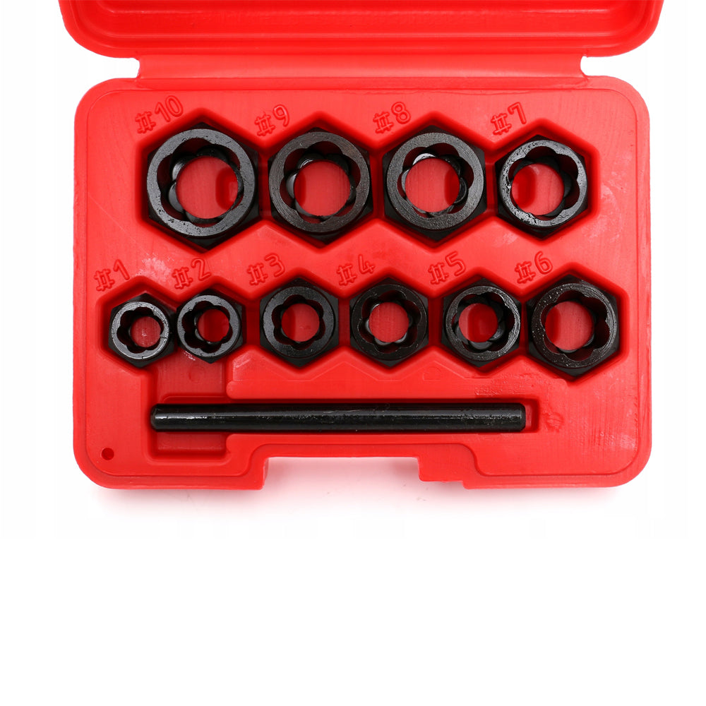 eGOSPODARi.ro Set 9 buc extractoare desfacere (extragere) suruburi sau piulite defecte, include prize externa pentru cap surub HEX 9-19mm, KRAFT Profi K10269, Poza4