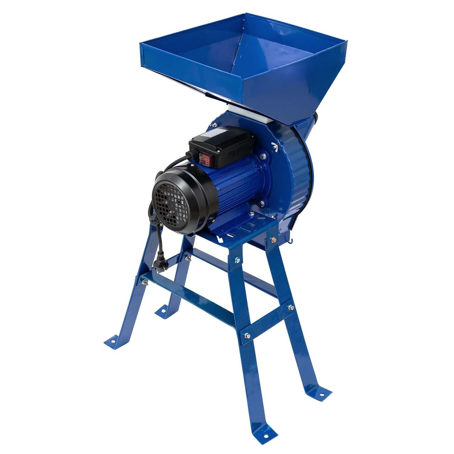 eGOSPODARi.ro % Set Moara cereale, stiuleti, lucerna si fructe/legume 4 in 1 , Alpin-PROFI, 3.9KW, Albastra, CUVA MARE, + Suport metal