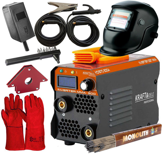eGOSPODARi.ro Set complet Aparat de sudura, MMA-300A, Tehnologie IGBT, PWM si AntiStic, KRAFT Profi K1870, Poza1