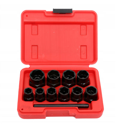 eGOSPODARi.ro Set extractoare desfacere (extragere) suruburi sau piulite defecte, include 9 buc priza externa pentru cap surub HEX 9-19mm, KRAFT Profi K10270, Poza1