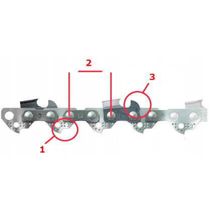 eGOSPODARi.ro-Set lama + 2 lanturi drujba, VOKNER 10152, Lama 40cm, Pas lant 3.8, Zale 59-1-2-3-4-5-6-7