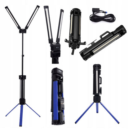eGOSPODARi.ro Sistem iluminare multifunctional cu trepied si 2 proiectoare LED reglabile, 10000Lm in 2 culori, acumulator 4000mAh, KRAFT Profi K1266, Poza1